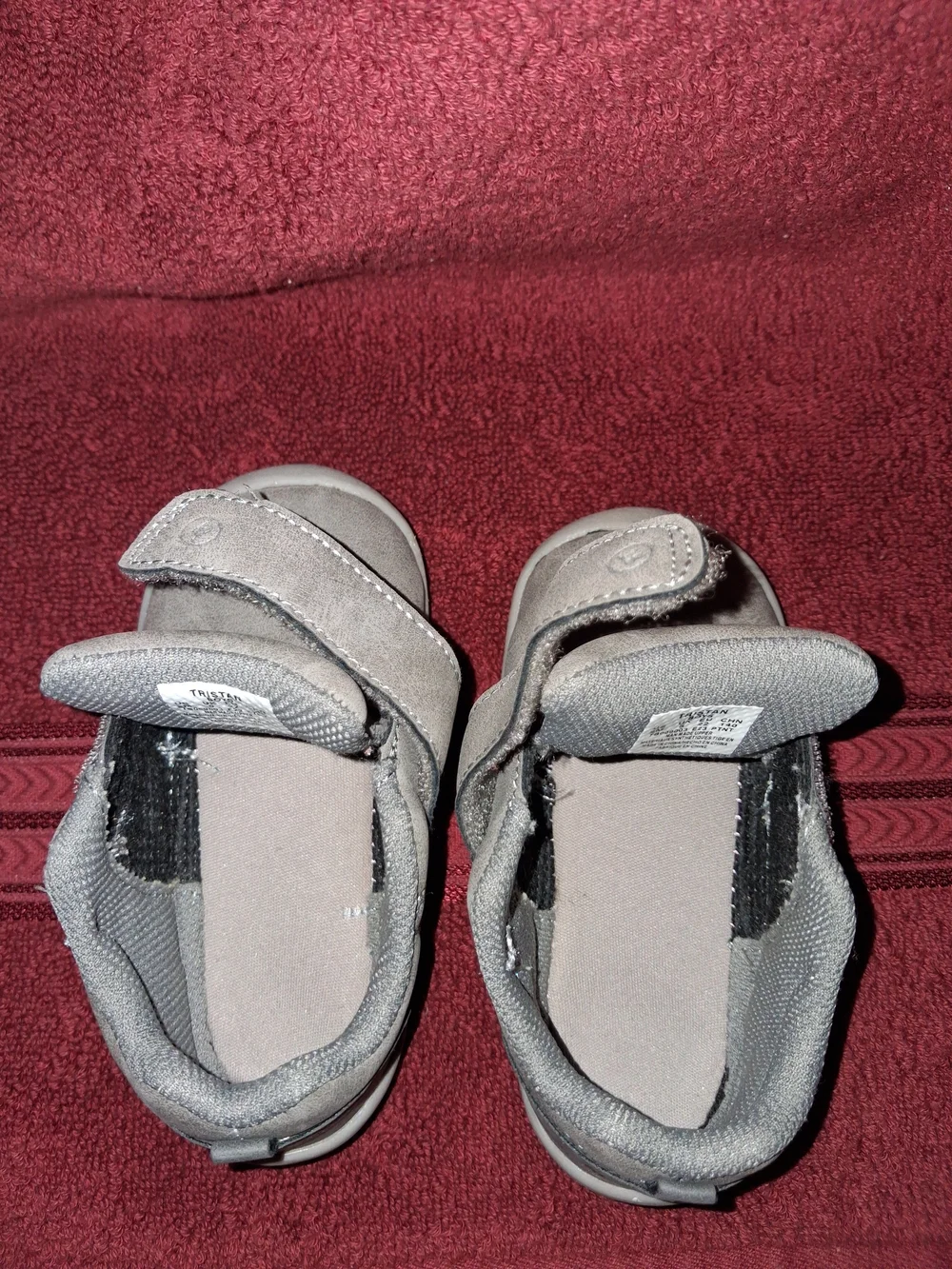 Tristan Light Gray Velcro Baby Walker Shoes